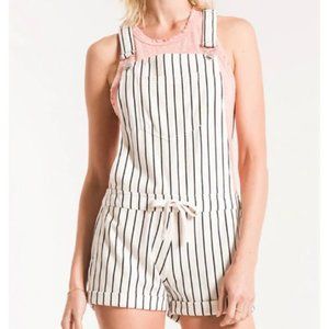 Ocean Drive Tie-Waist Striped Overall Shorts - S NWT